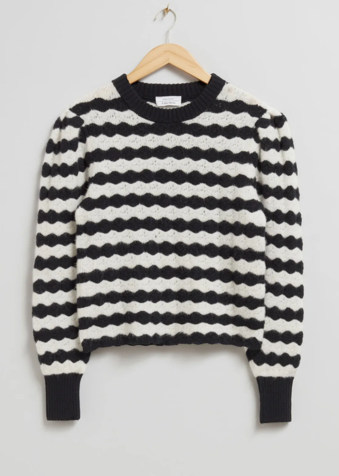 Scalloped Crochet Merino Sweater