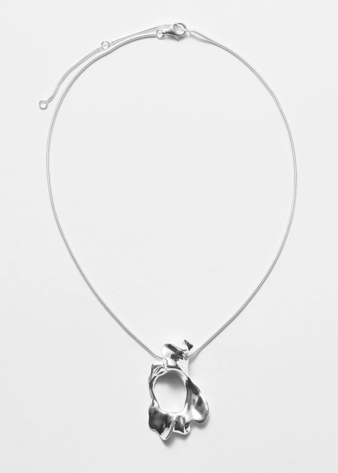 Organic-Shaped Silver Necklace