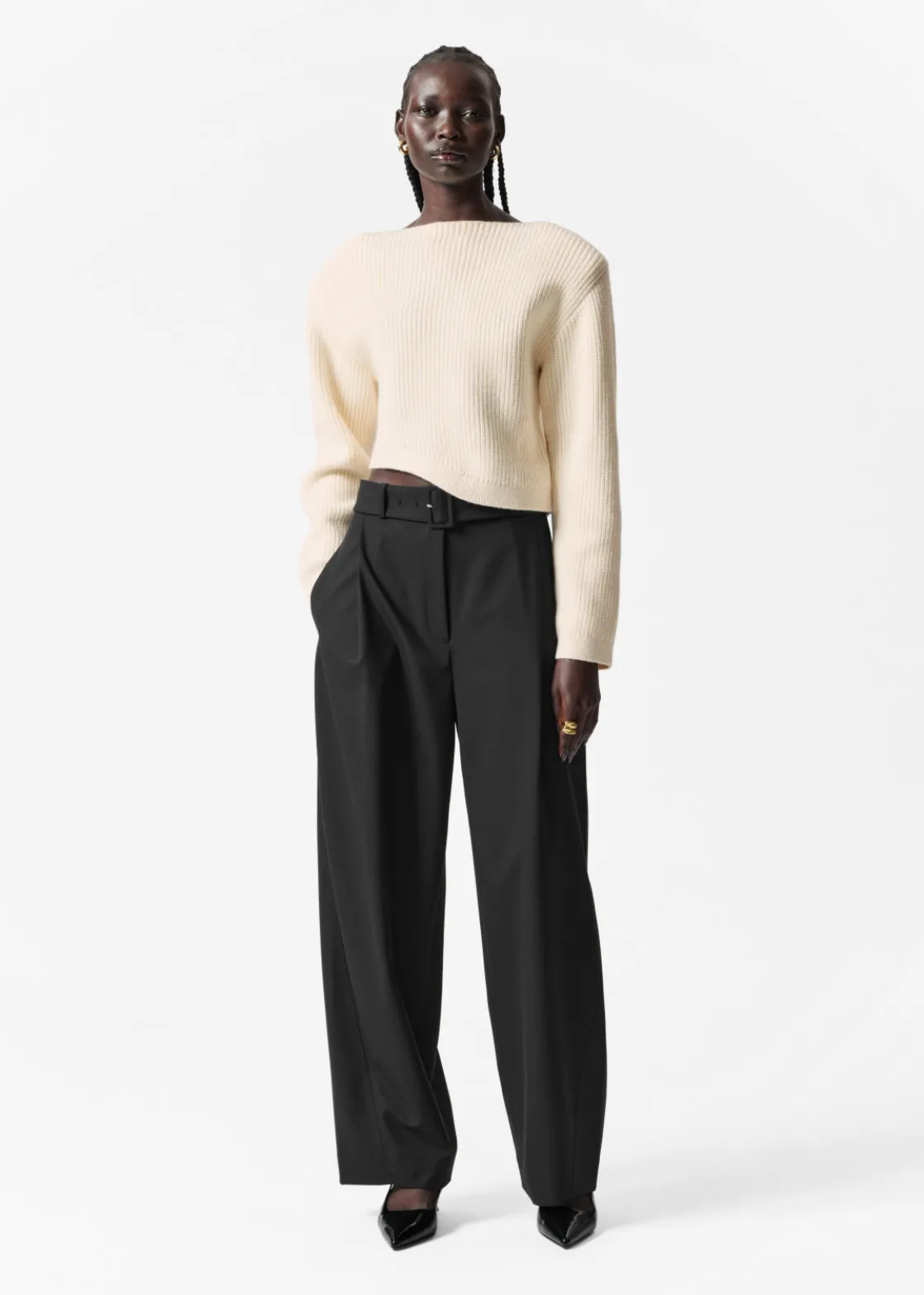 Tailored Barrel-Leg Trousers