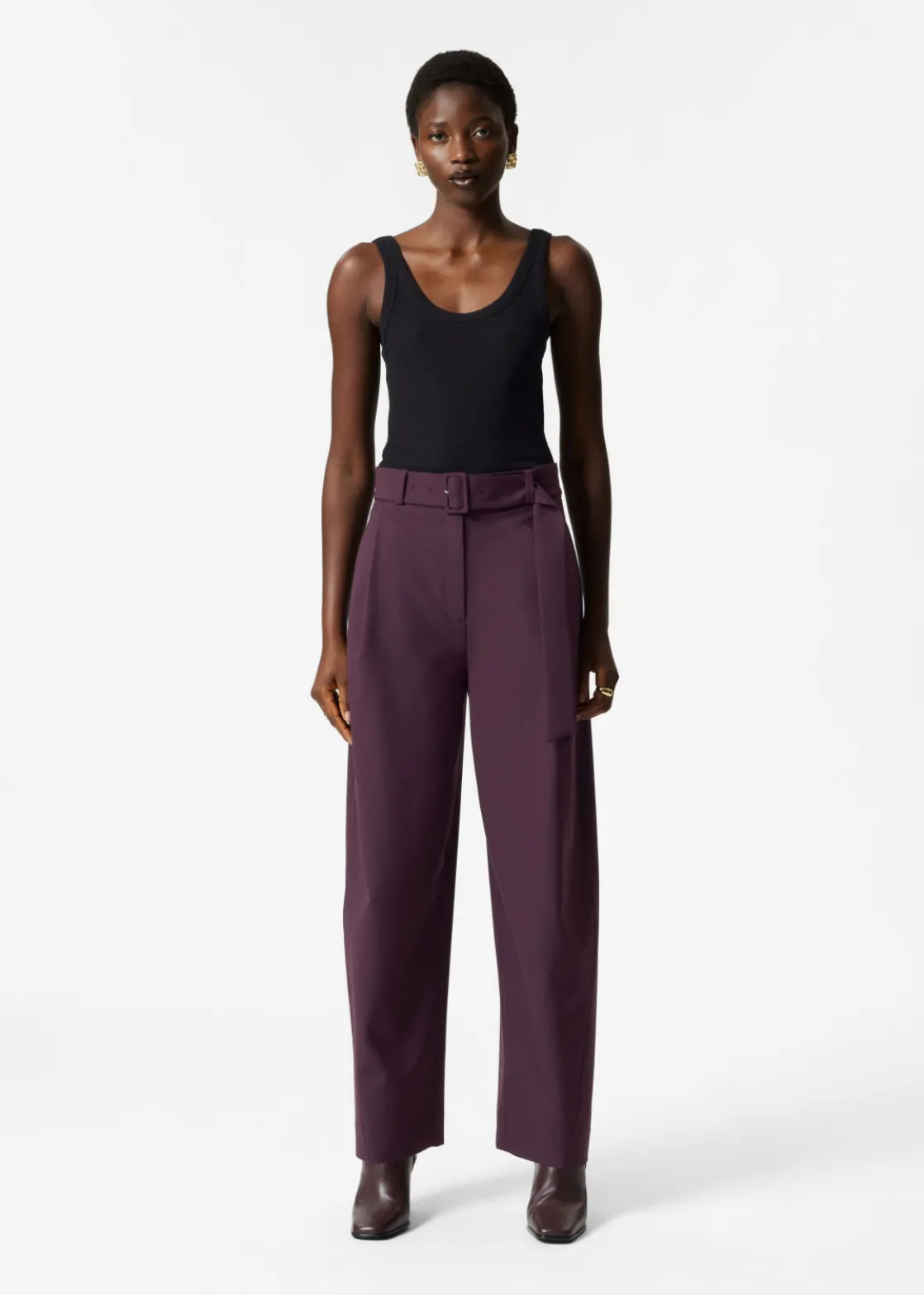 Tailored Barrel-Leg Trousers