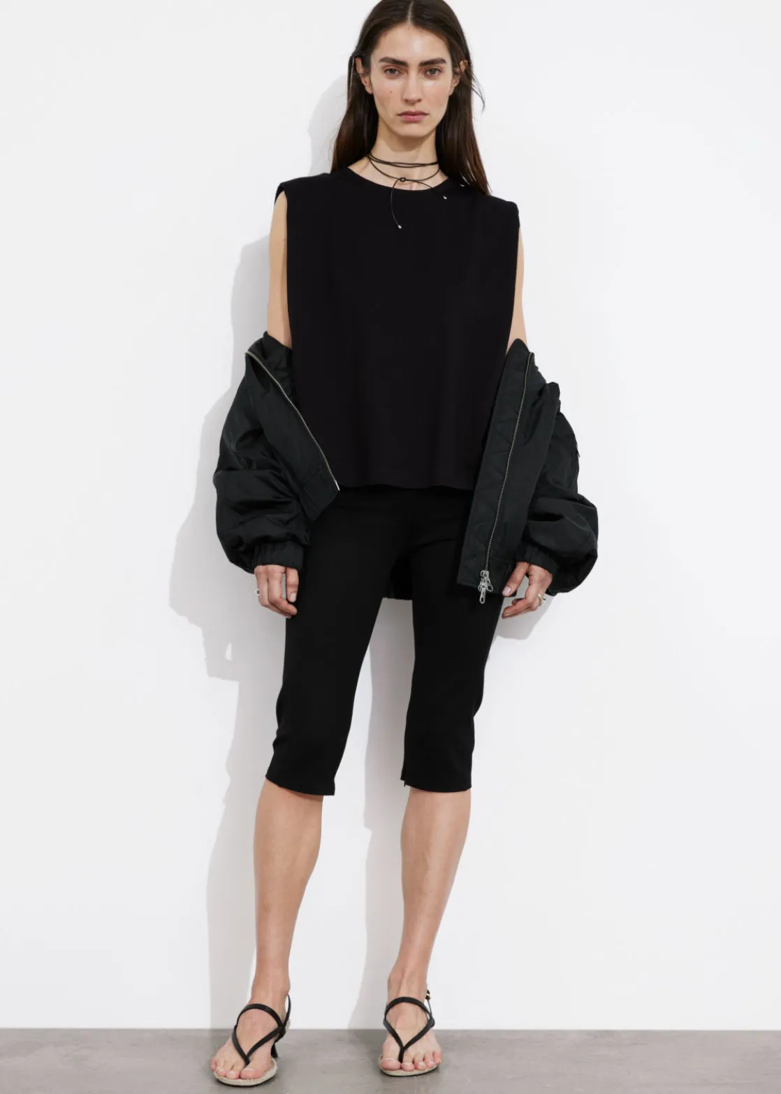 Padded-Shoulder Tank Top