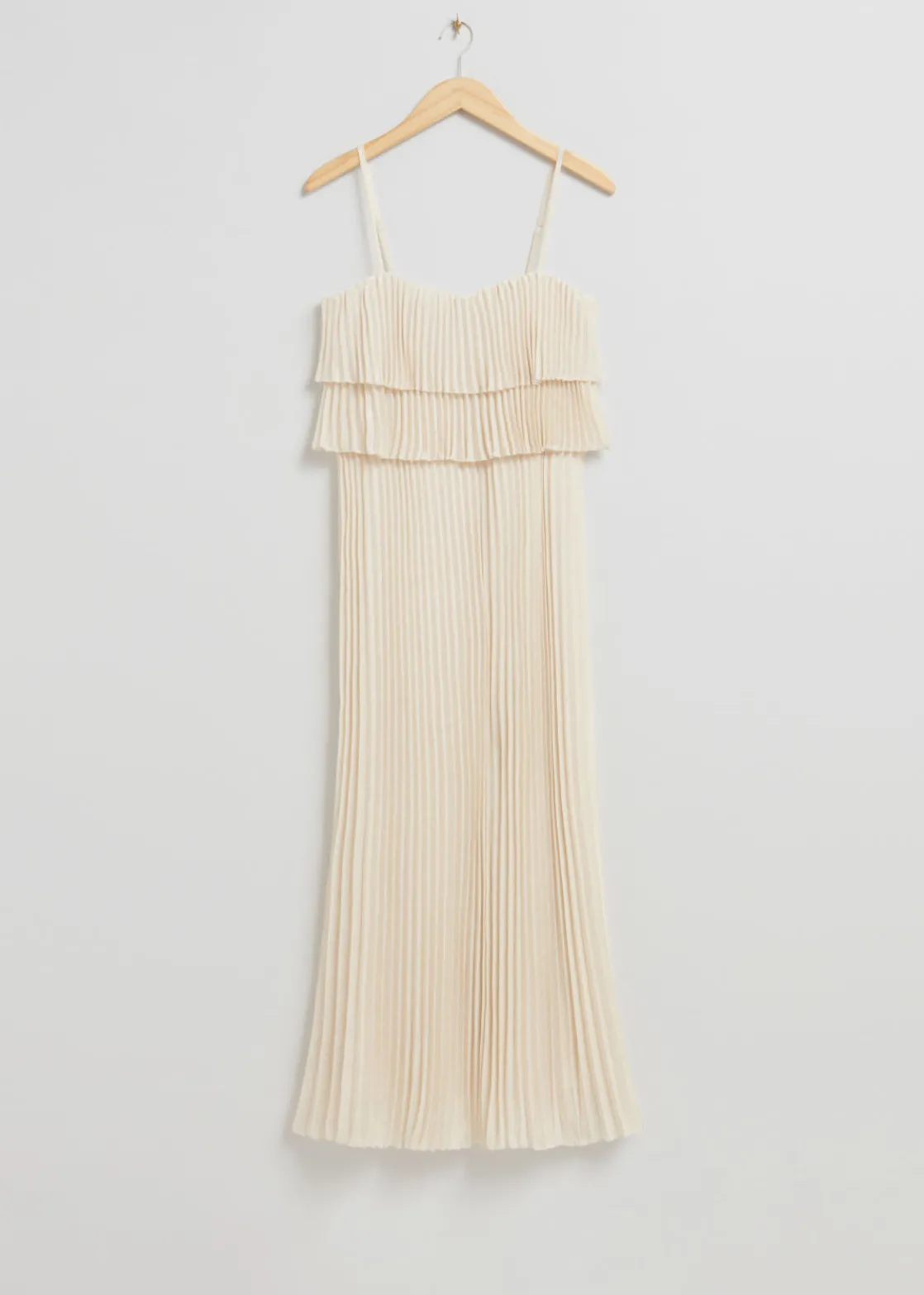 Pleated Strappy Maxi Dress