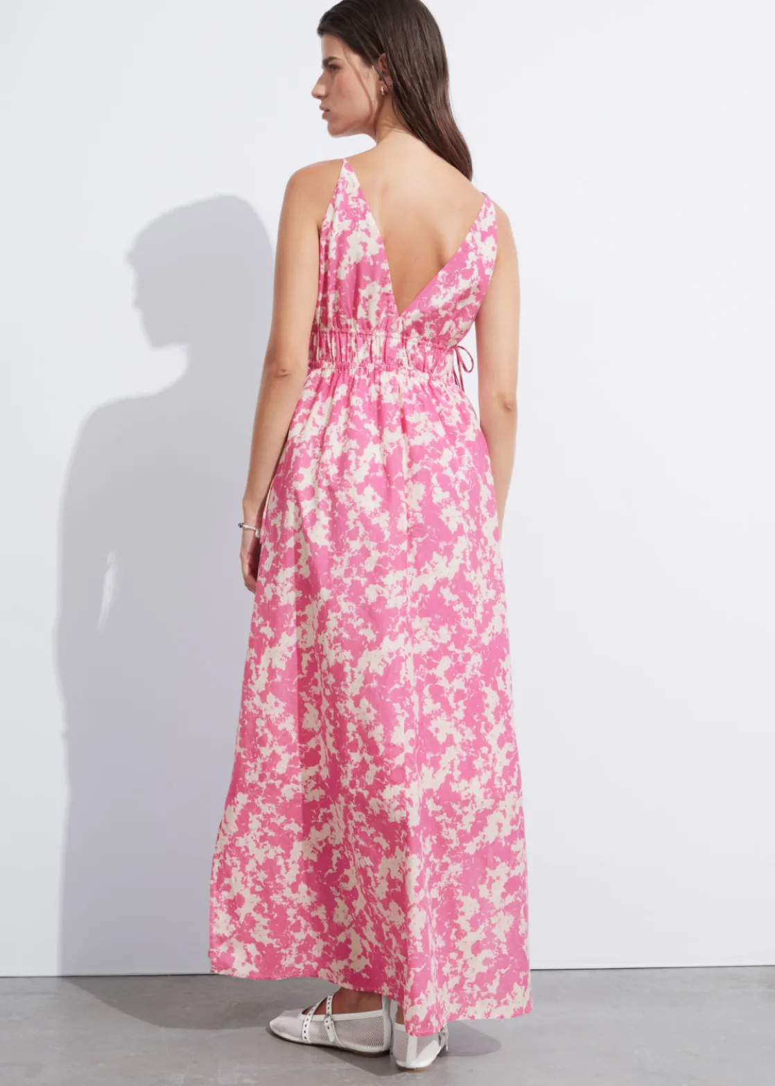 Tie-Detailed V-Cut Dress