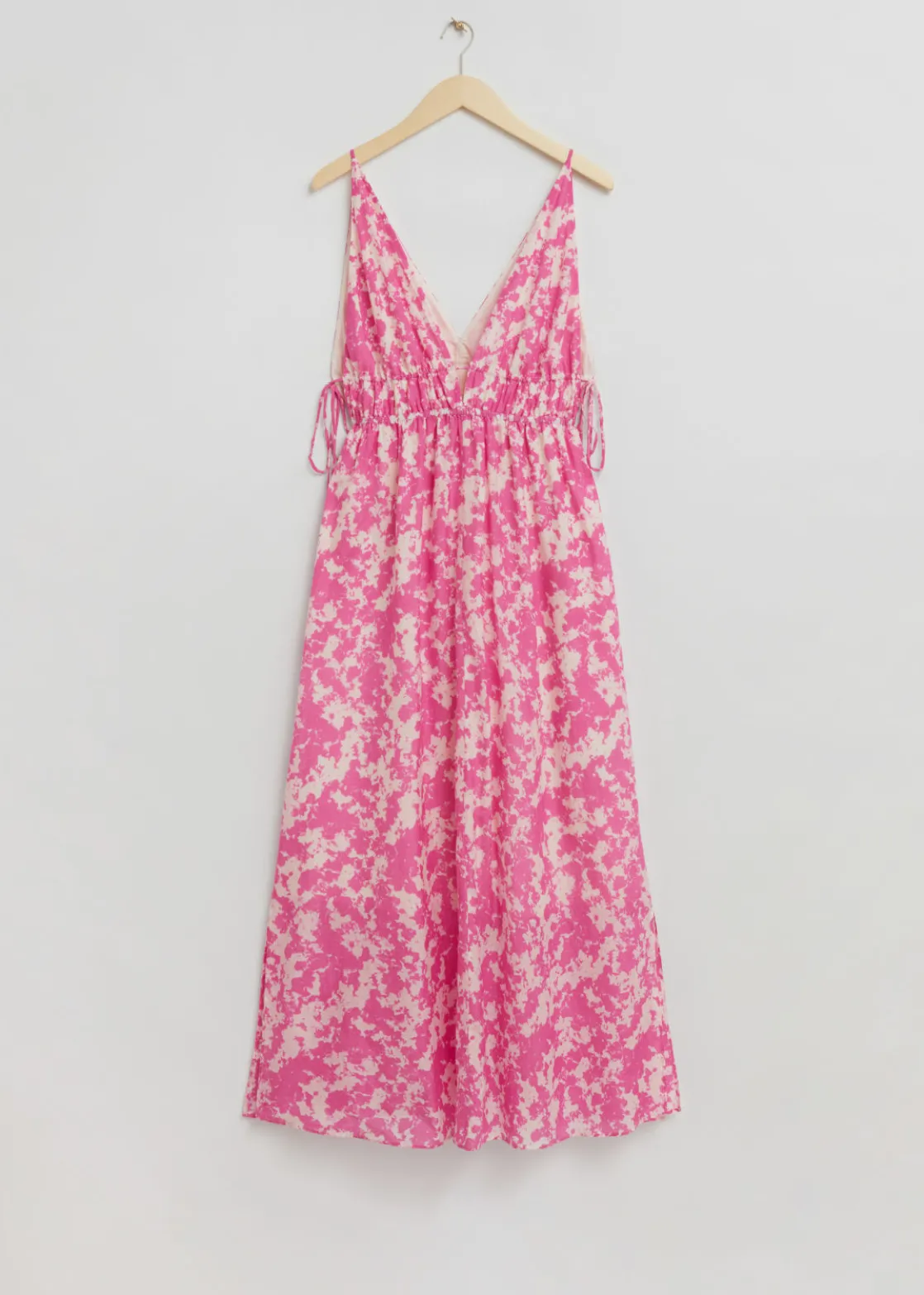 Tie-Detailed V-Cut Dress