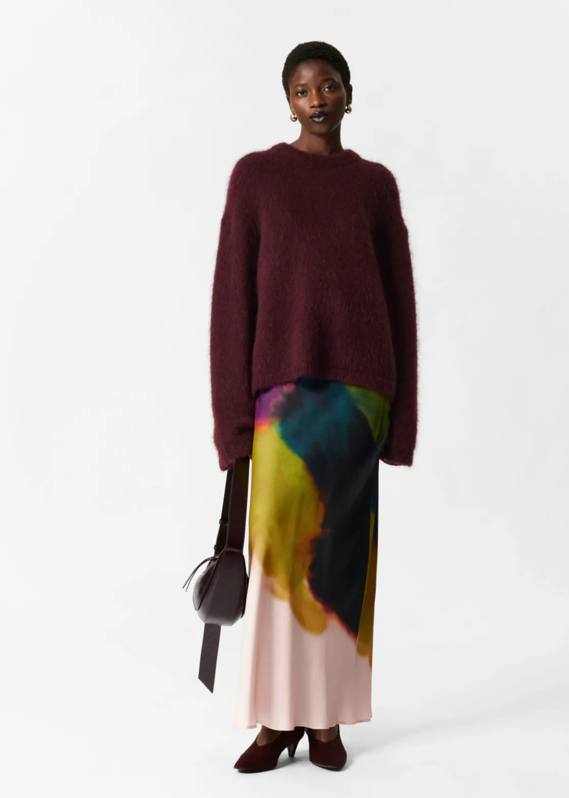 Ombré Satin Maxi Skirt