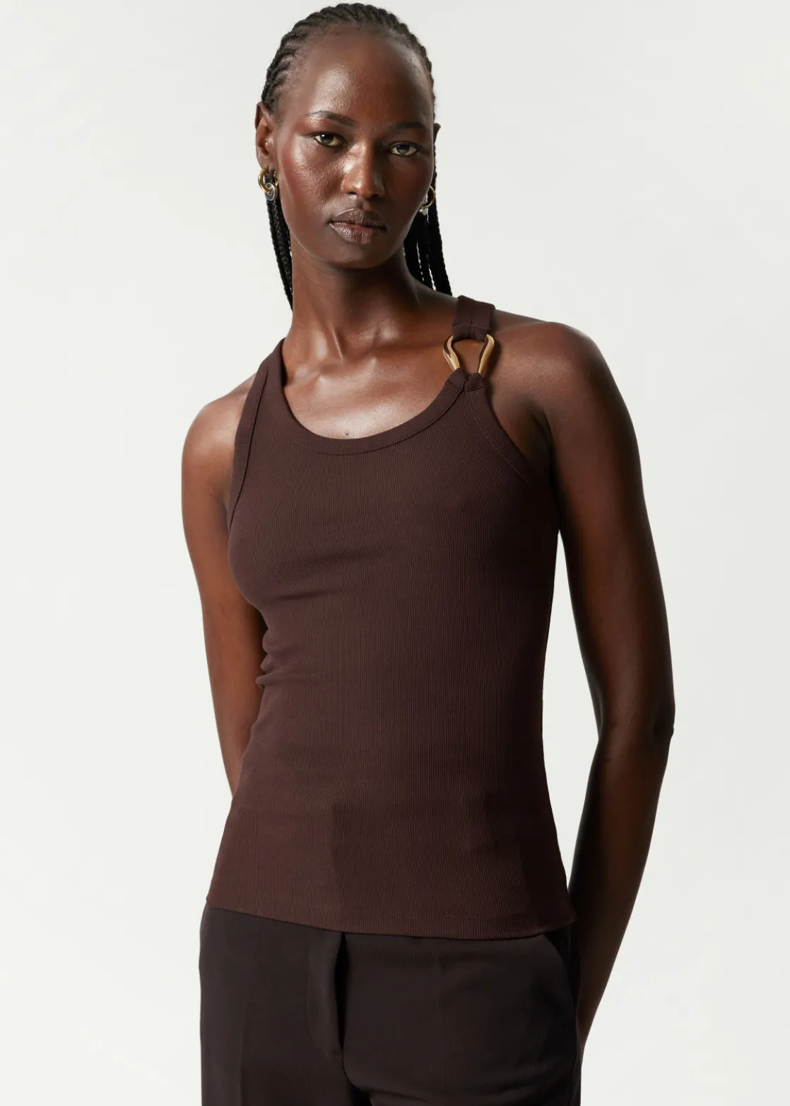 Metal-Buckle Tank Top