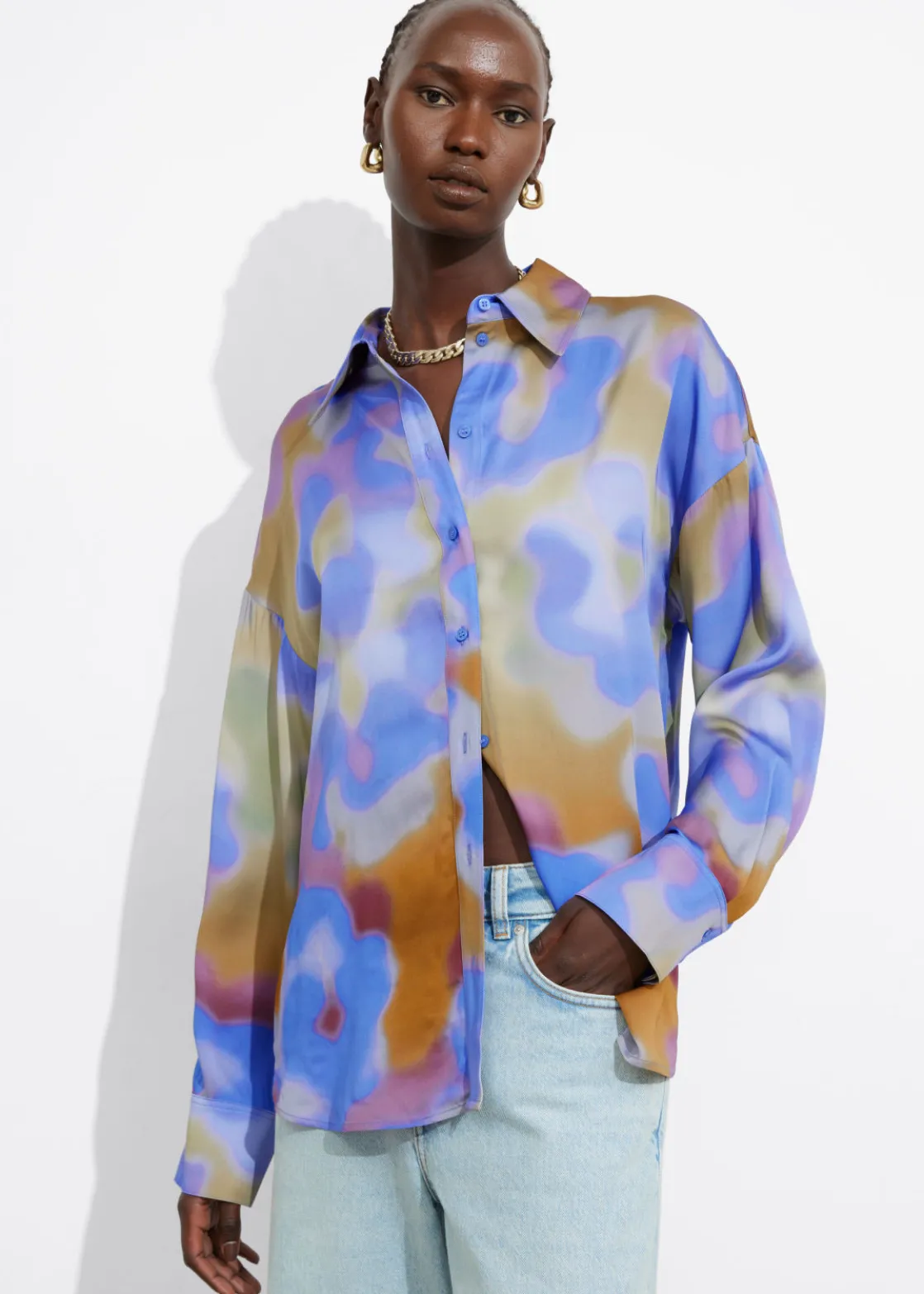 Printed Satin Shirt