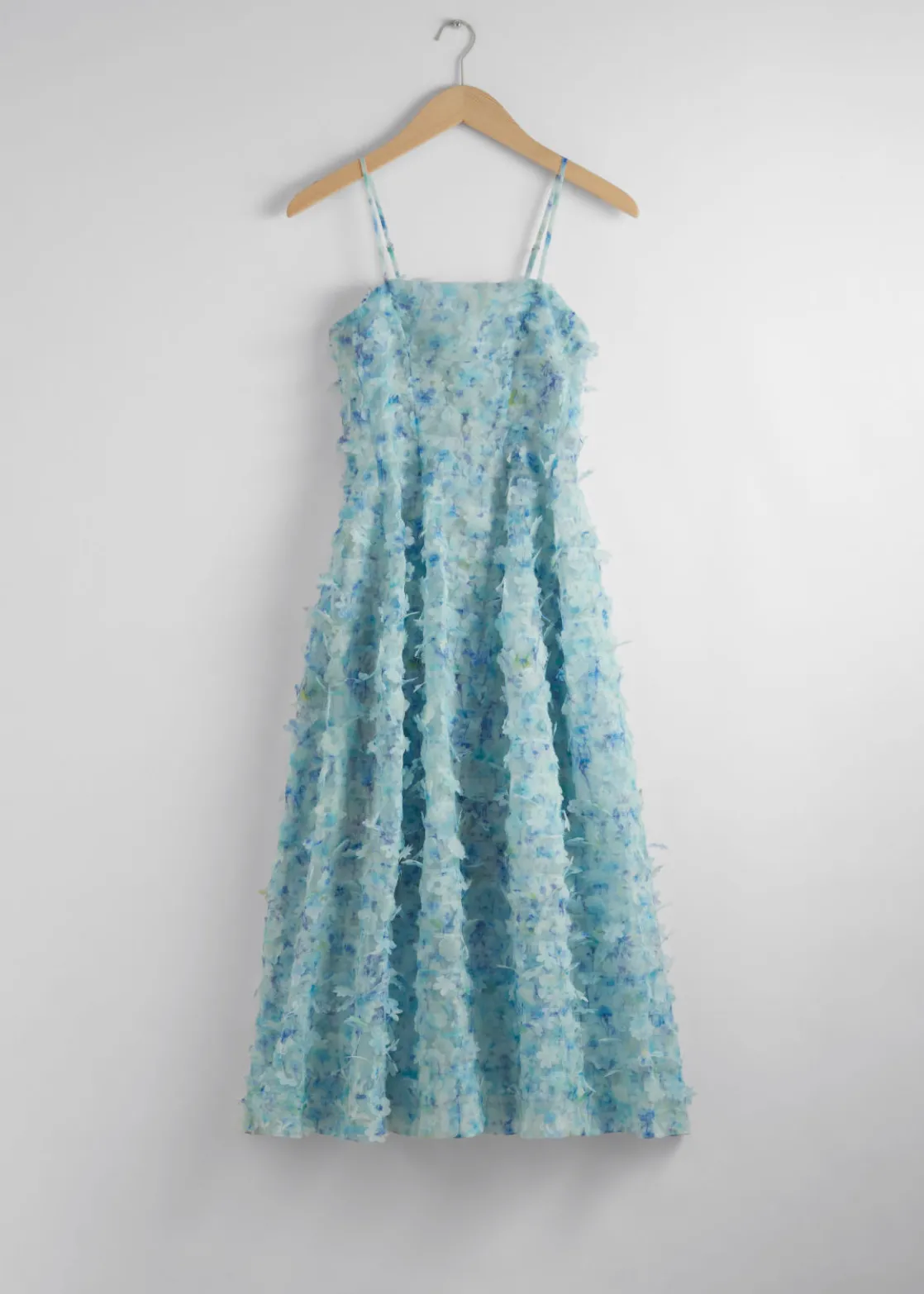 Floral-Appliqué Midi Dress