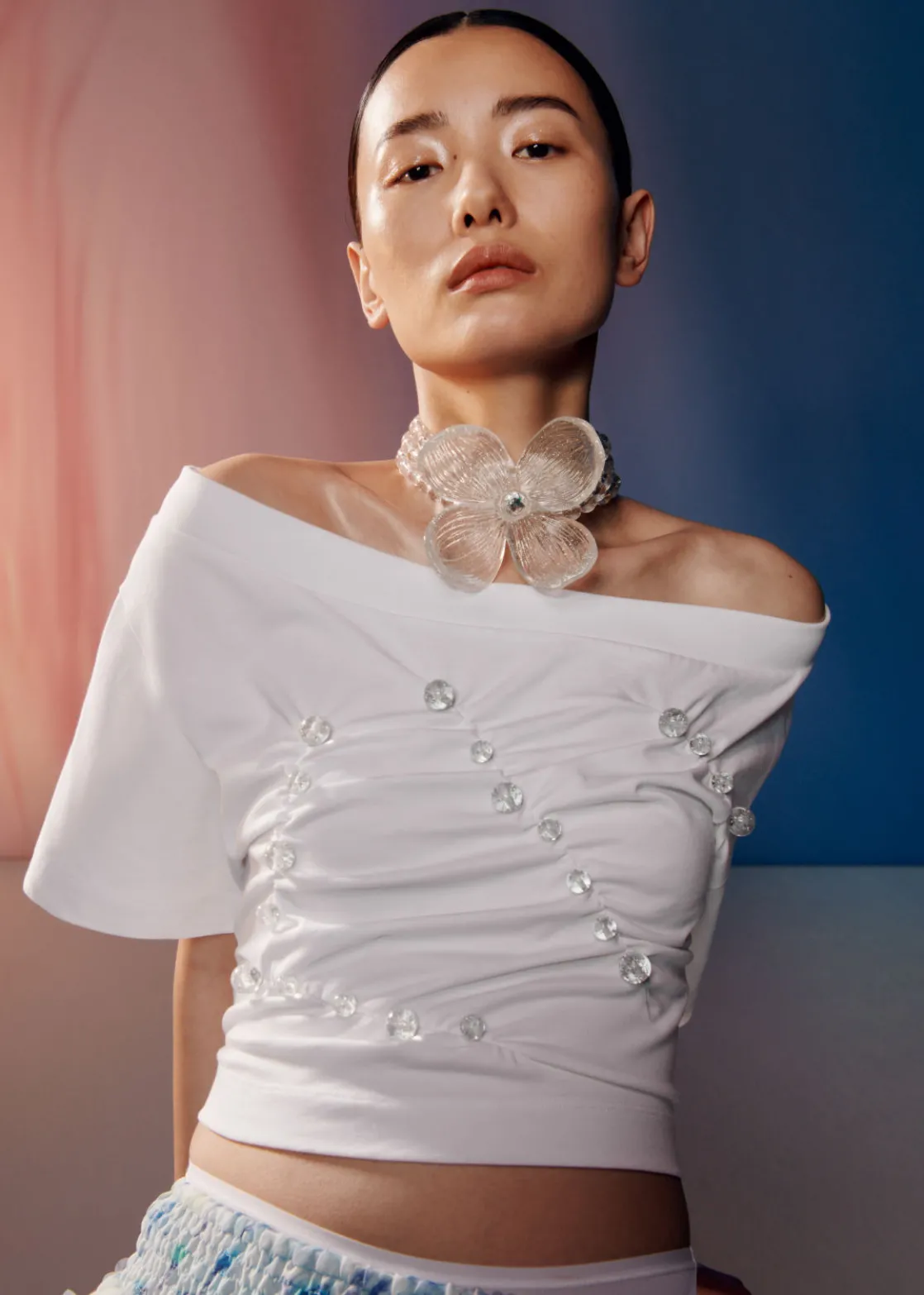 Beaded Off-Shoulder Top