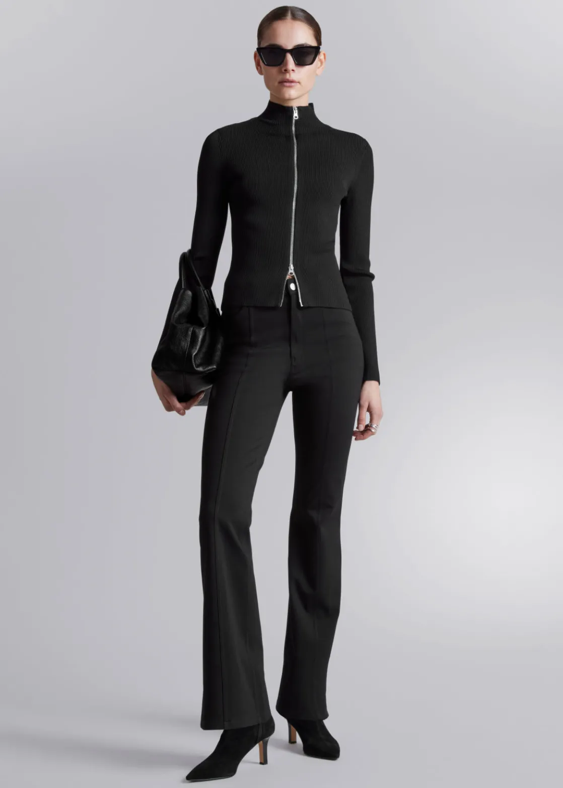 Flared Jersey Trousers