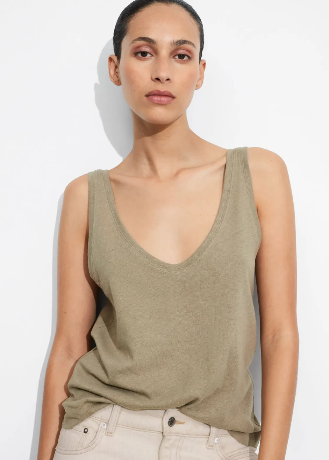 Linen-Blend Tank Top