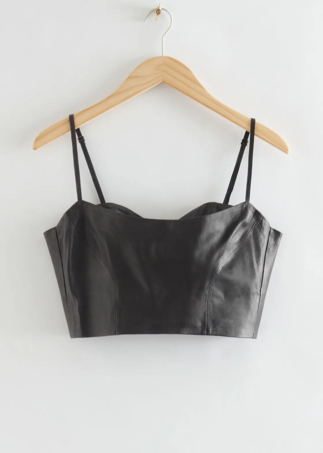 Fitted Leather Bustier Top