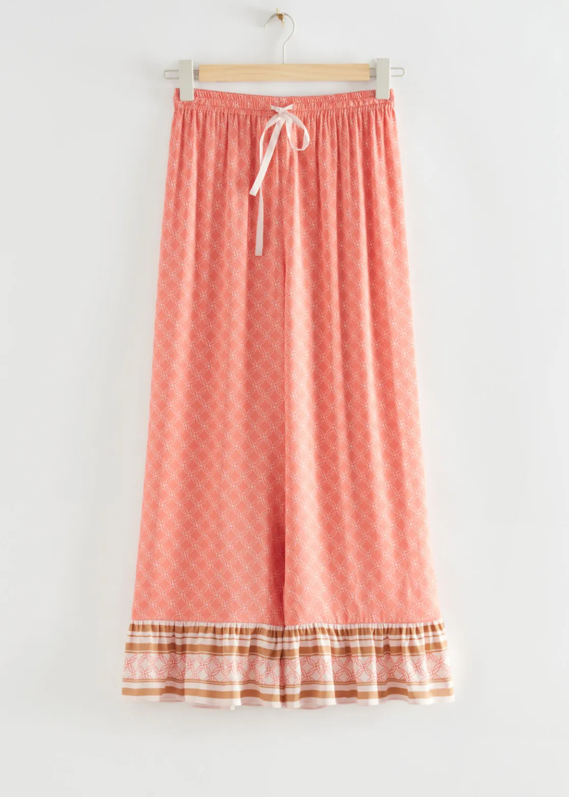 Relaxed Satin Printed Trousers