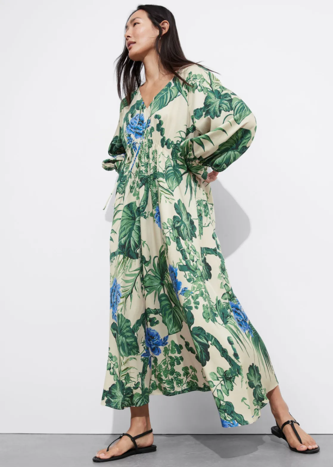 V-Cut Satin Midi Dress