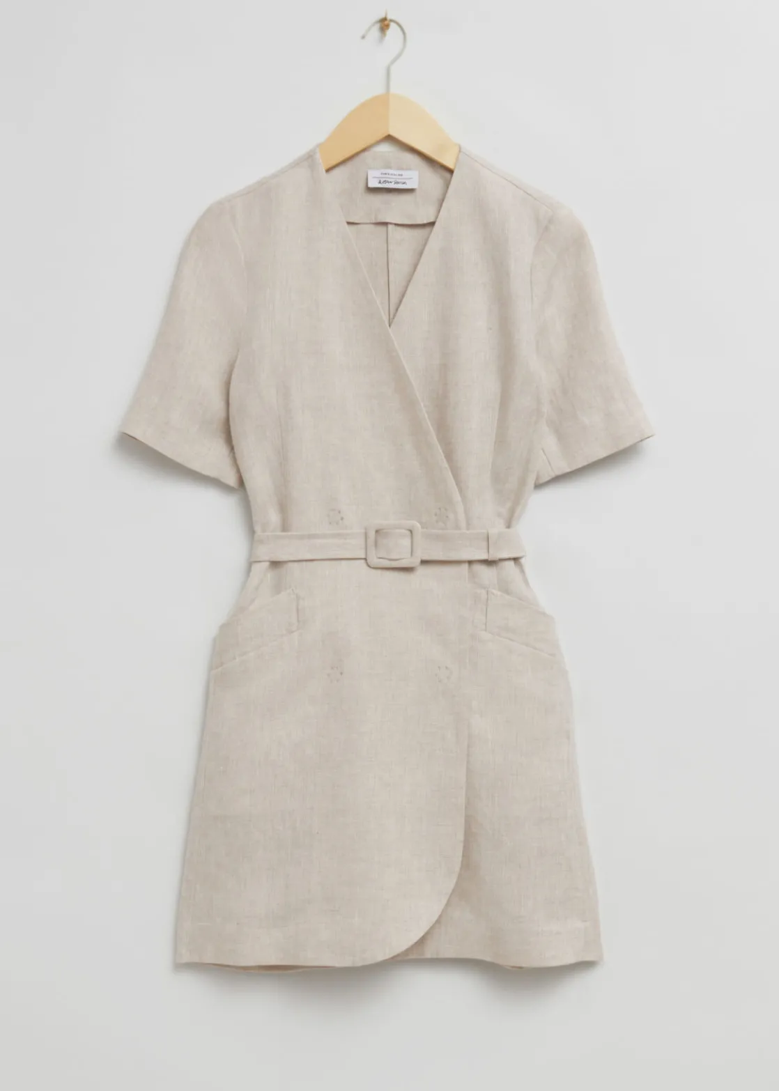 Tailored Linen Belted Mini Dress