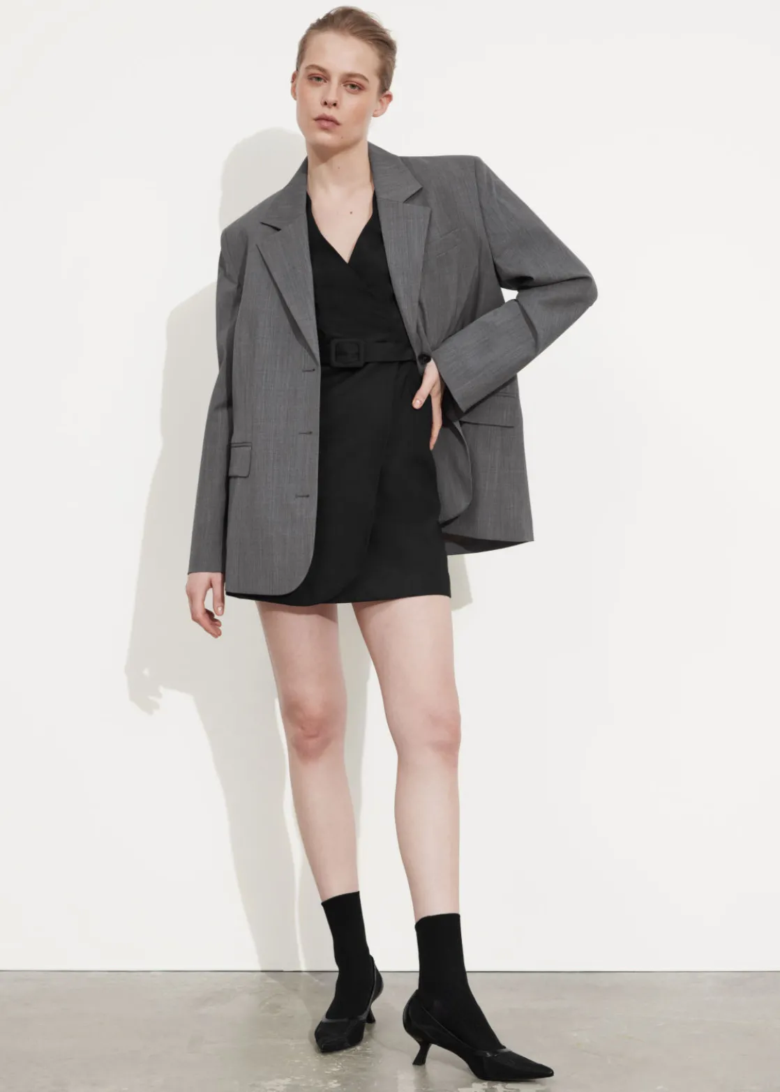 Tailored Linen Belted Mini Dress