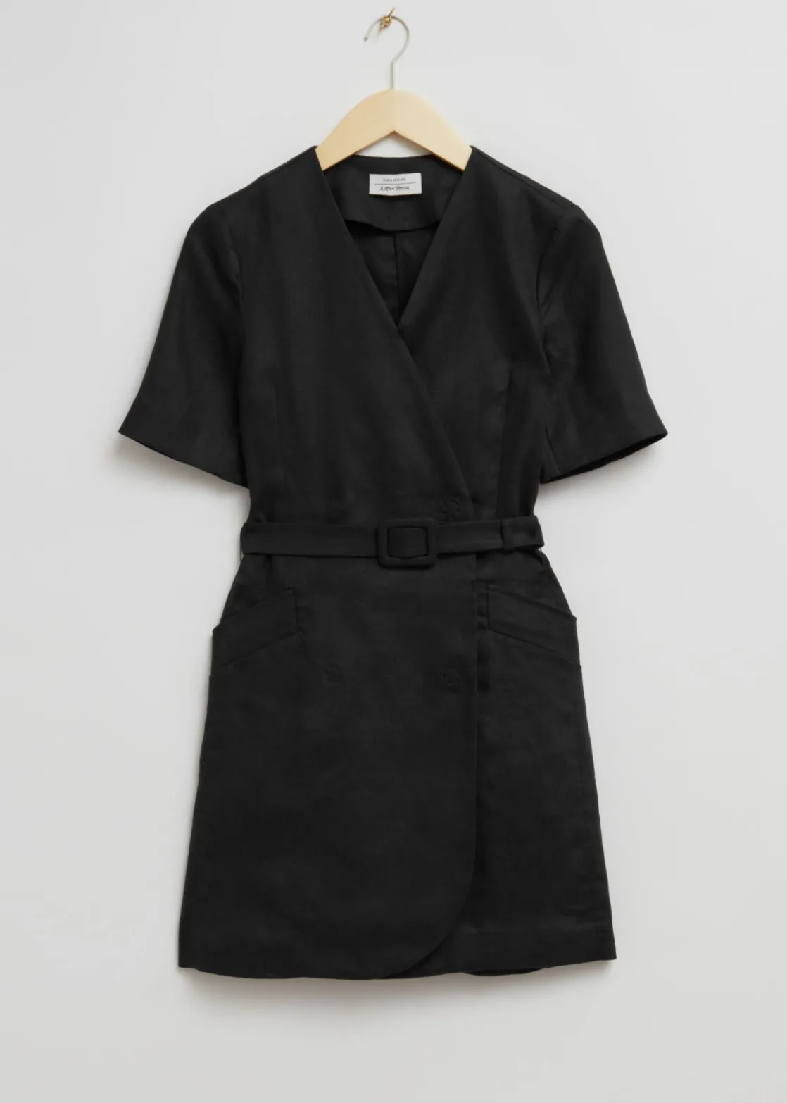 Tailored Linen Belted Mini Dress