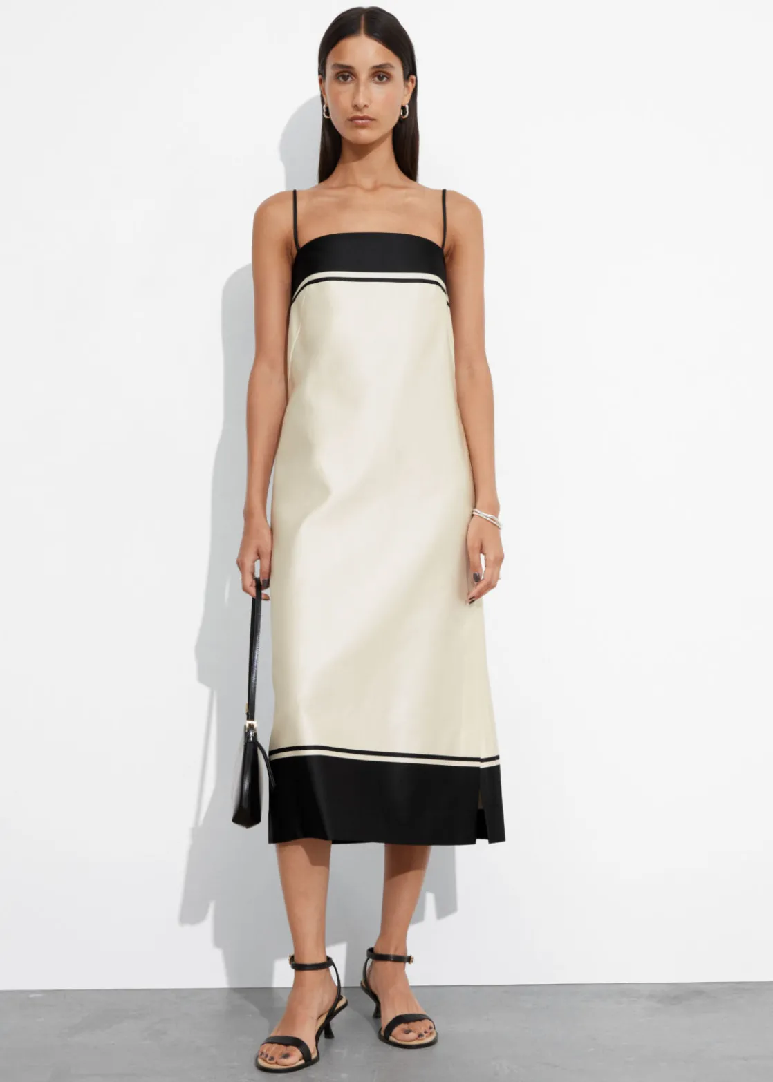 Strappy Satin Midi Dress