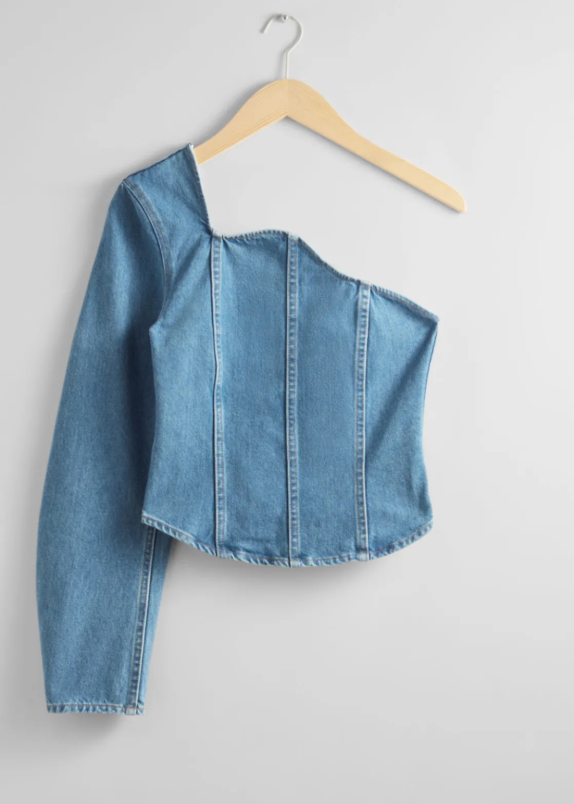 One-Shoulder Denim Top