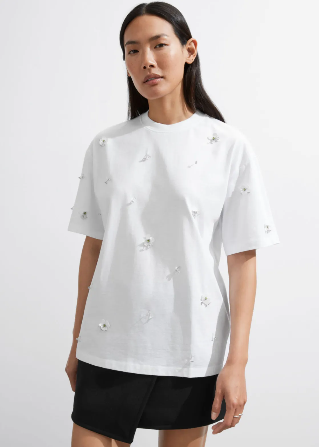 Floral-Appliqué T-Shirt