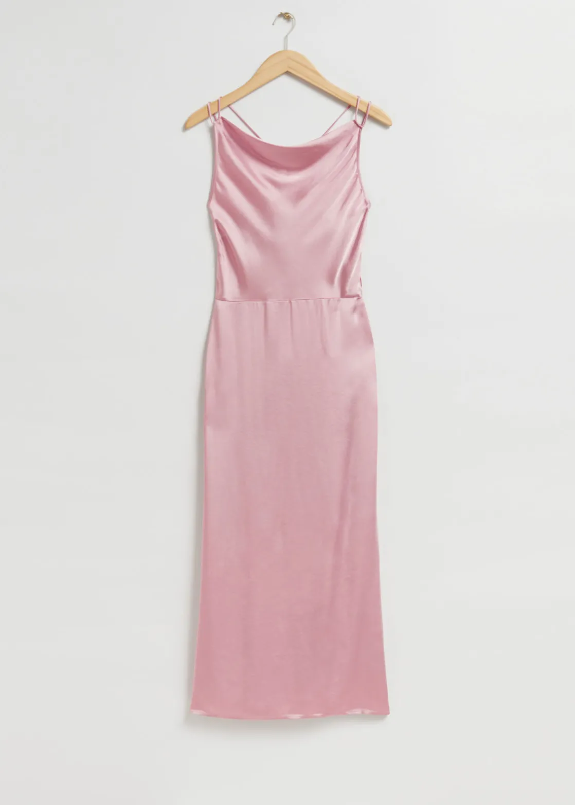 Cowl-Neck Satin Dress