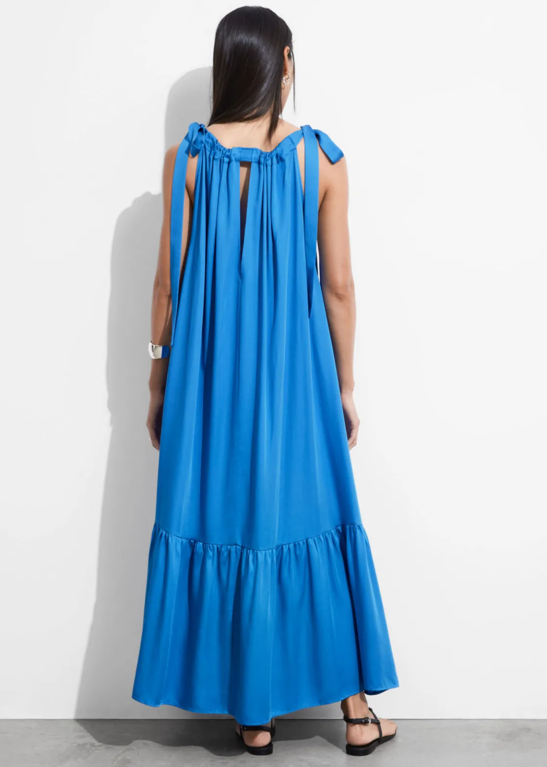 Gathered Sleeveless Midi Dress