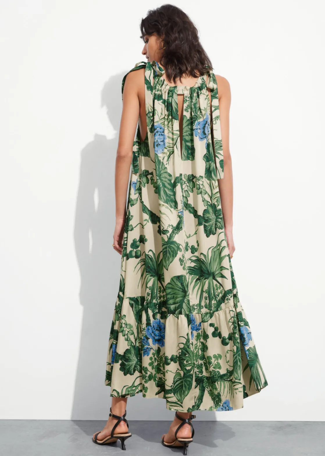 Gathered Sleeveless Midi Dress