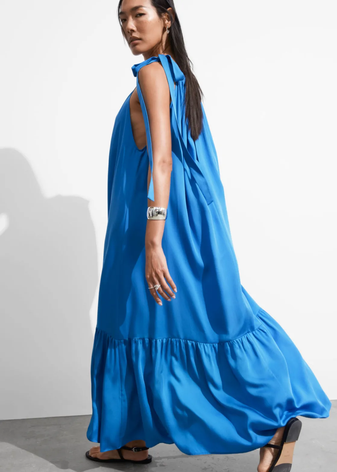 Gathered Sleeveless Midi Dress