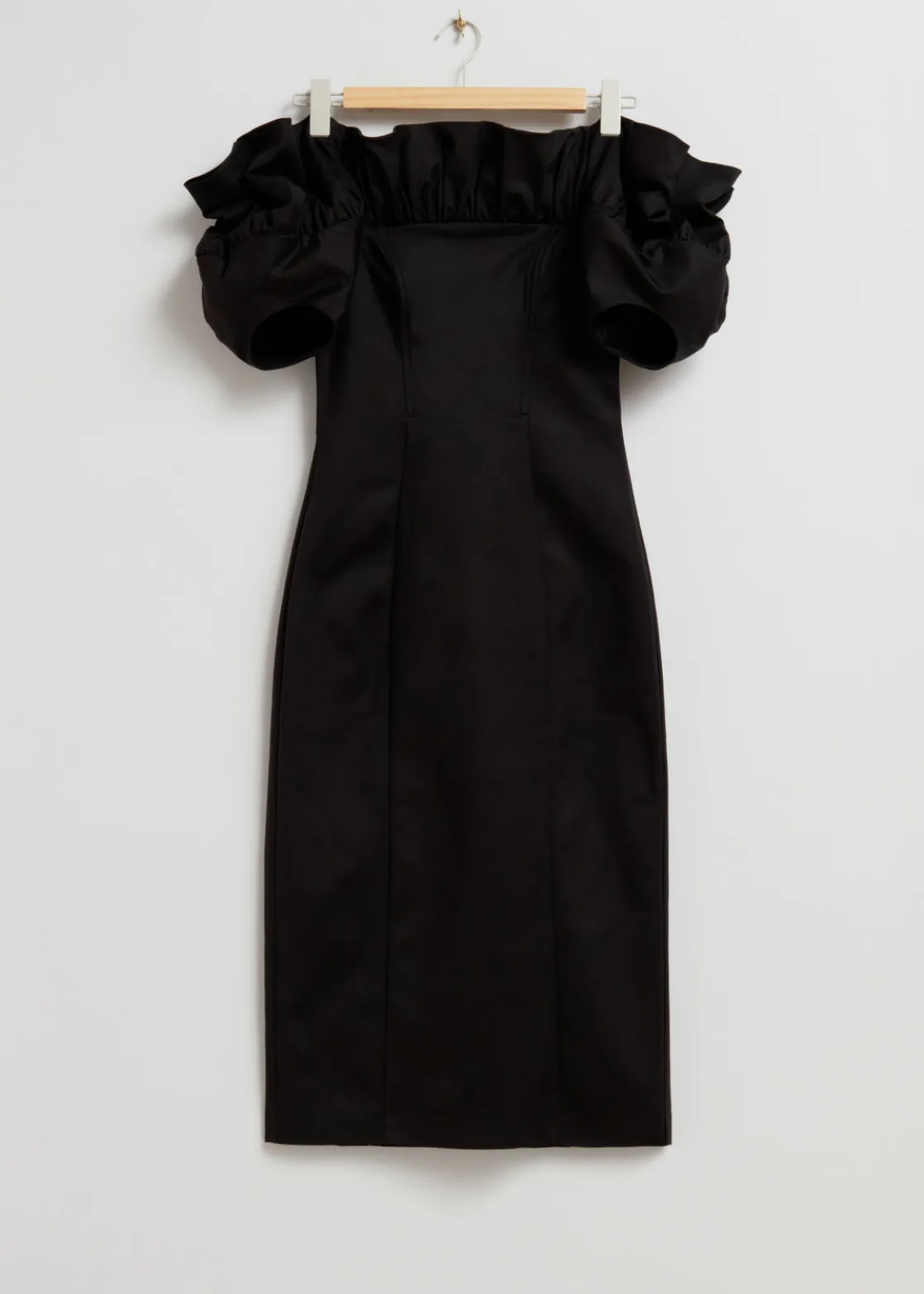 Ruffled Off-Shoulder Midi Dress