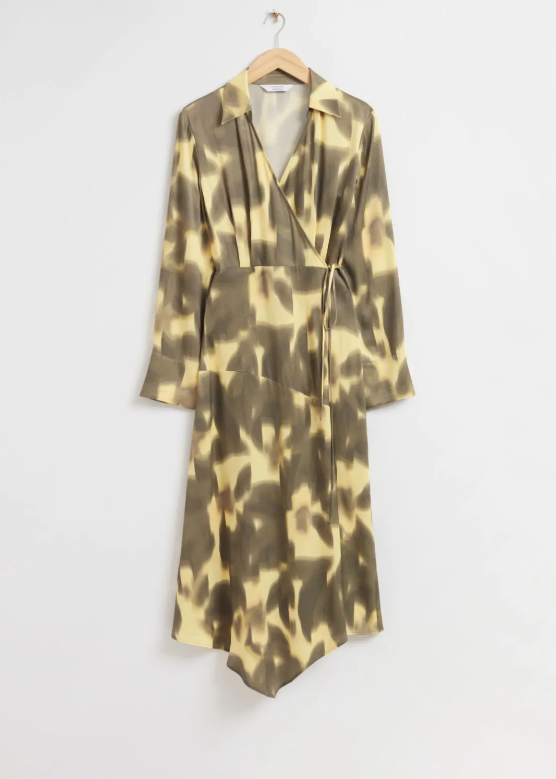 Asymmetric Midi Wrap Dress