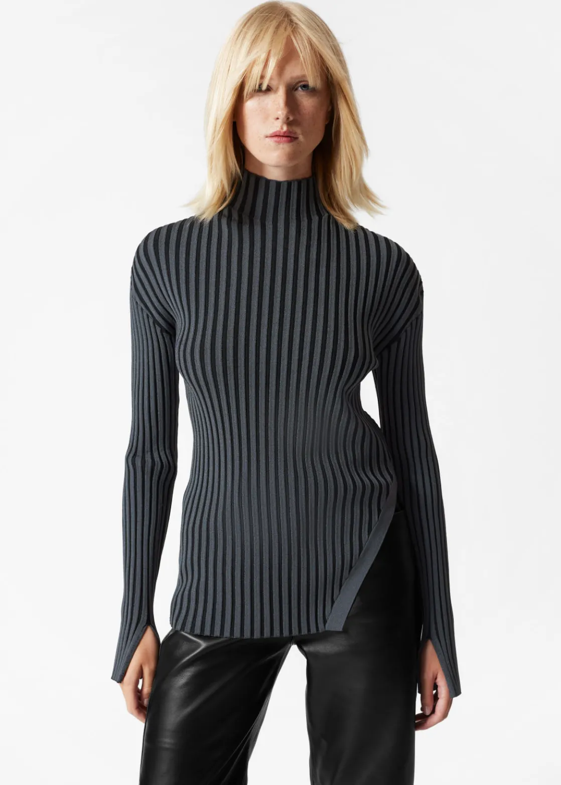 Asymmetric Rib-Knit Top
