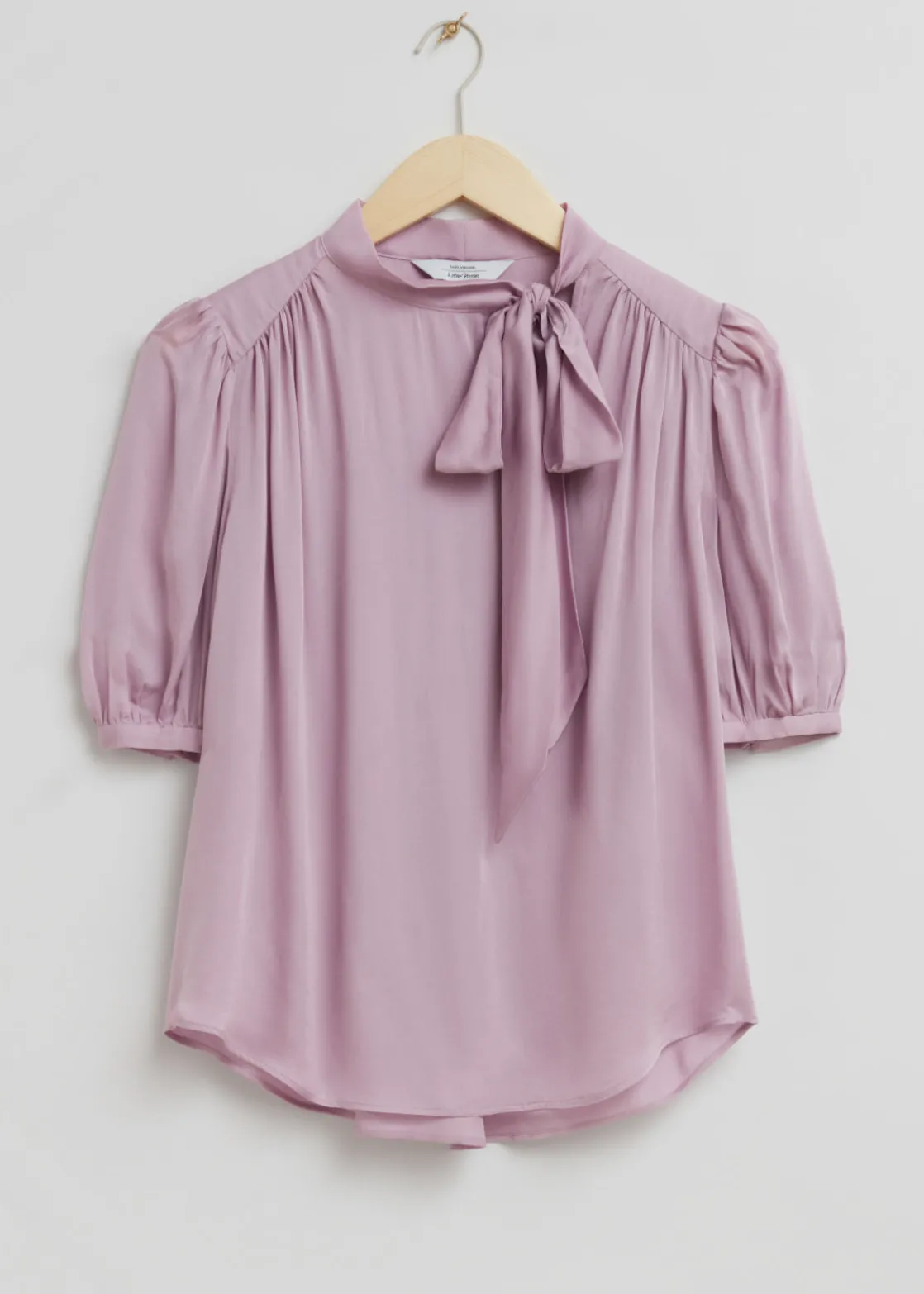 Sheer Lavallière-Neck Bow Blouse
