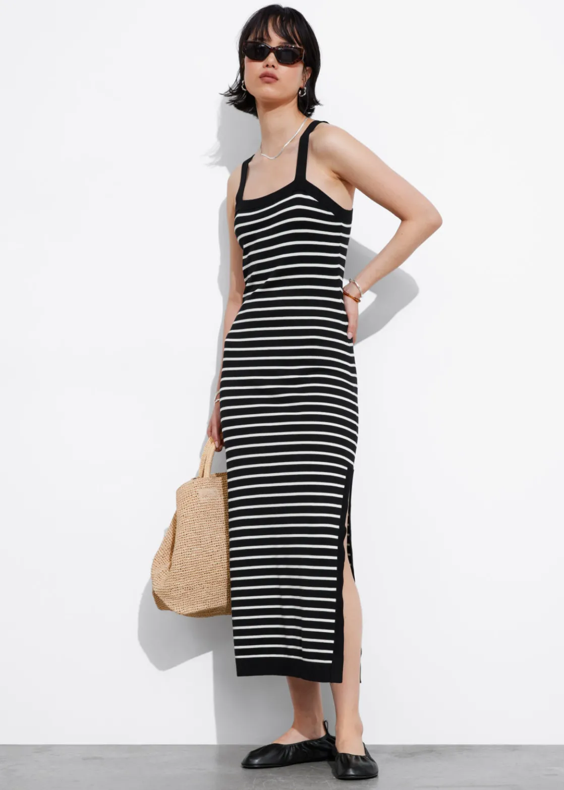 Jacquard-Knit Midi Dress