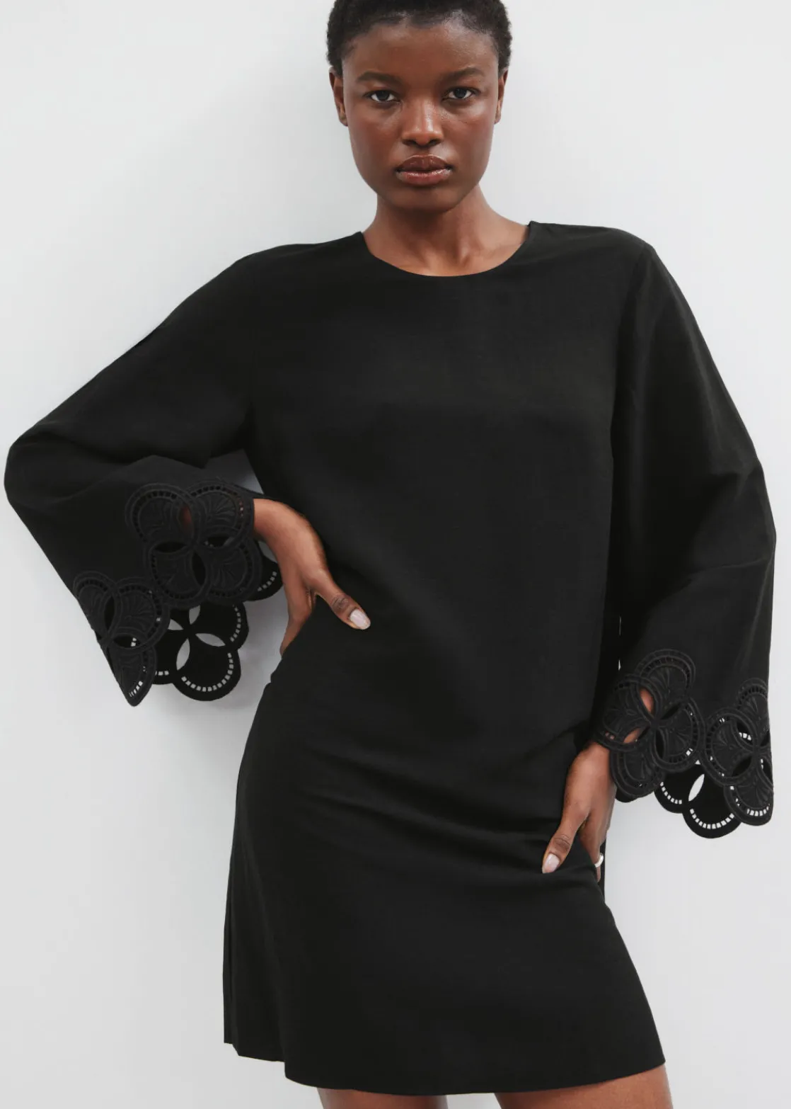 Wide-Sleeve Mini Dress