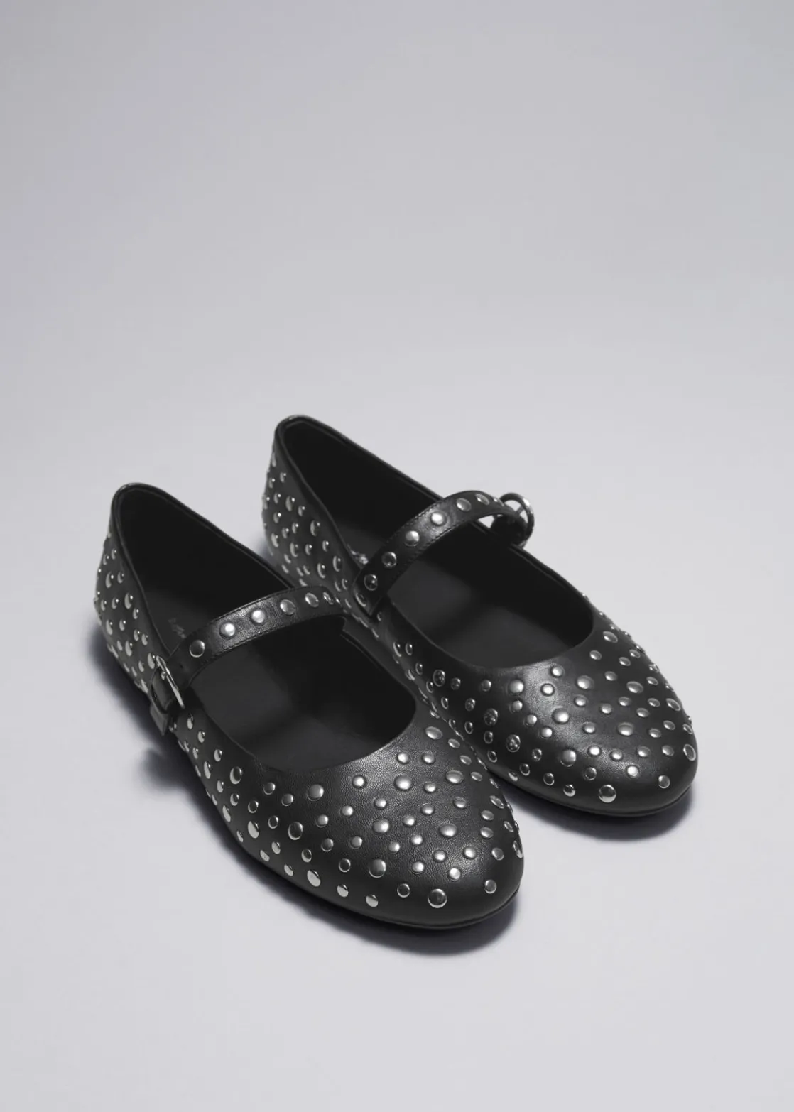 Studded Leather Ballet Flats
