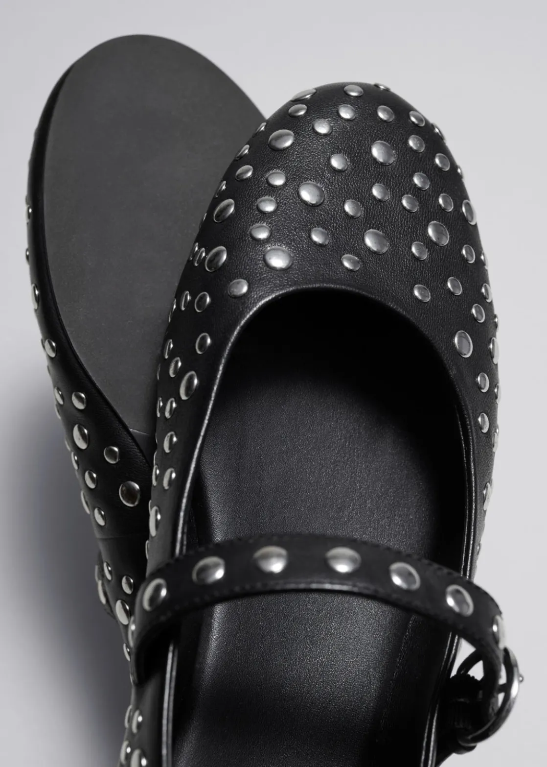 Studded Leather Ballet Flats