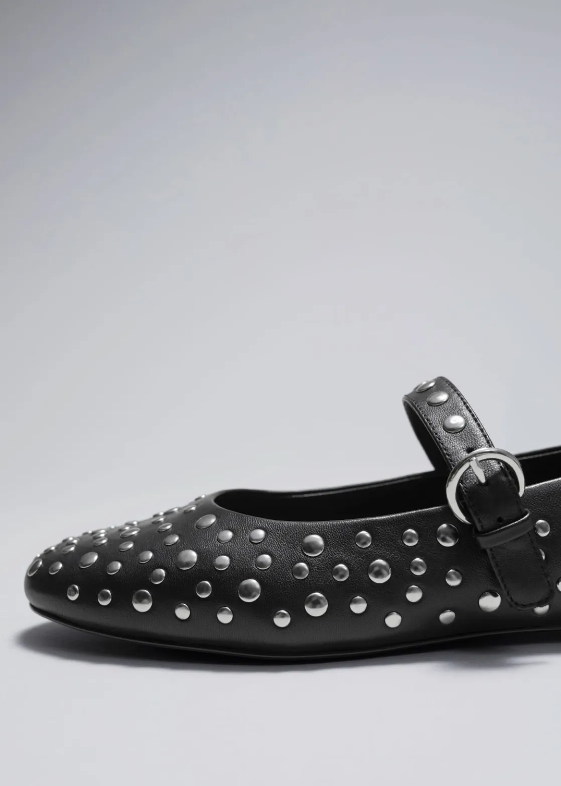 Studded Leather Ballet Flats