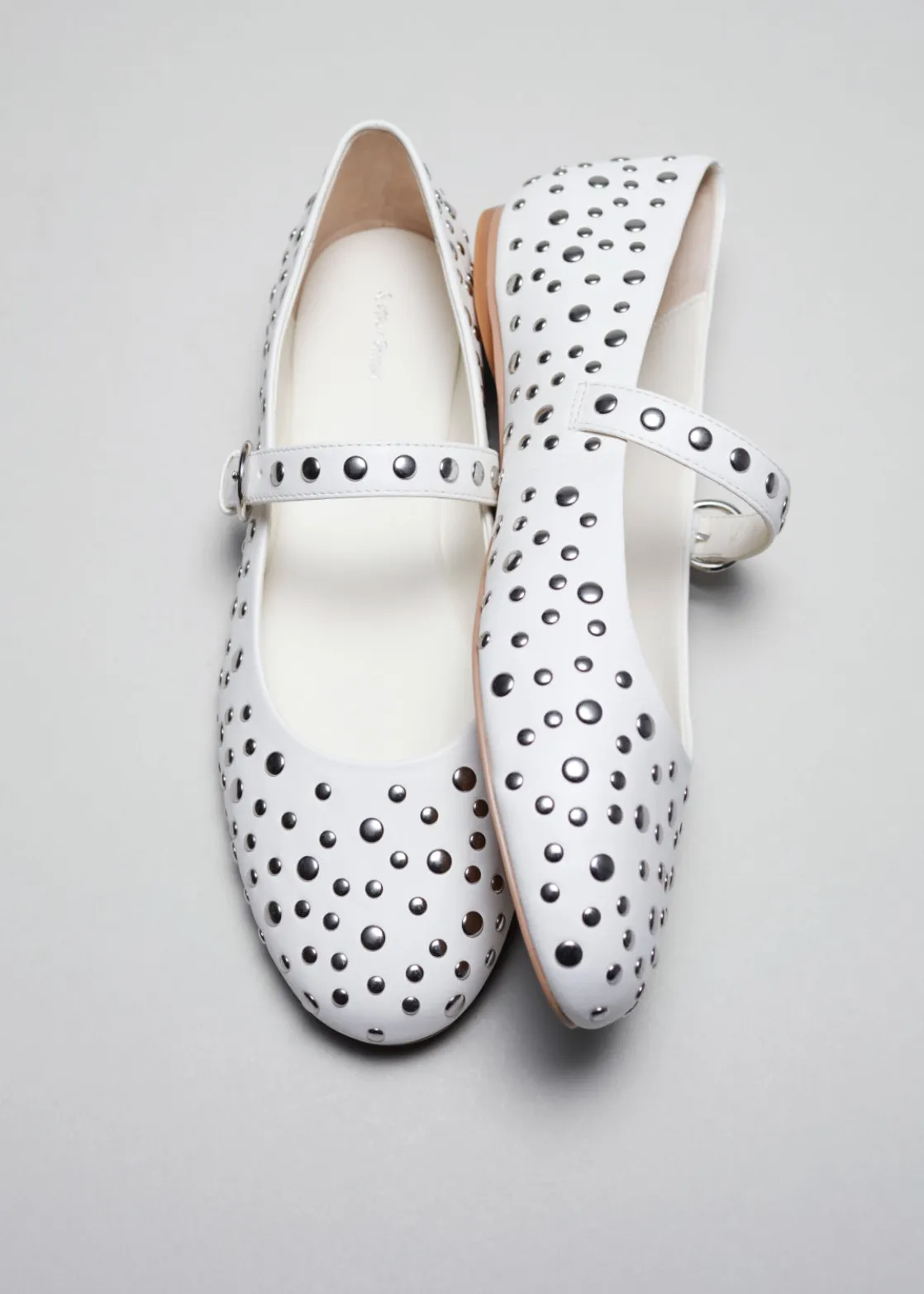 Studded Leather Ballet Flats
