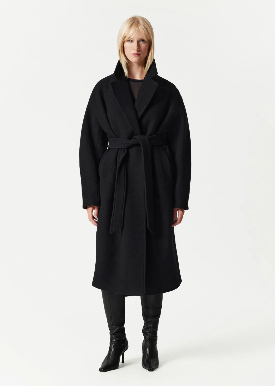 Voluminous Belted Wool Coat