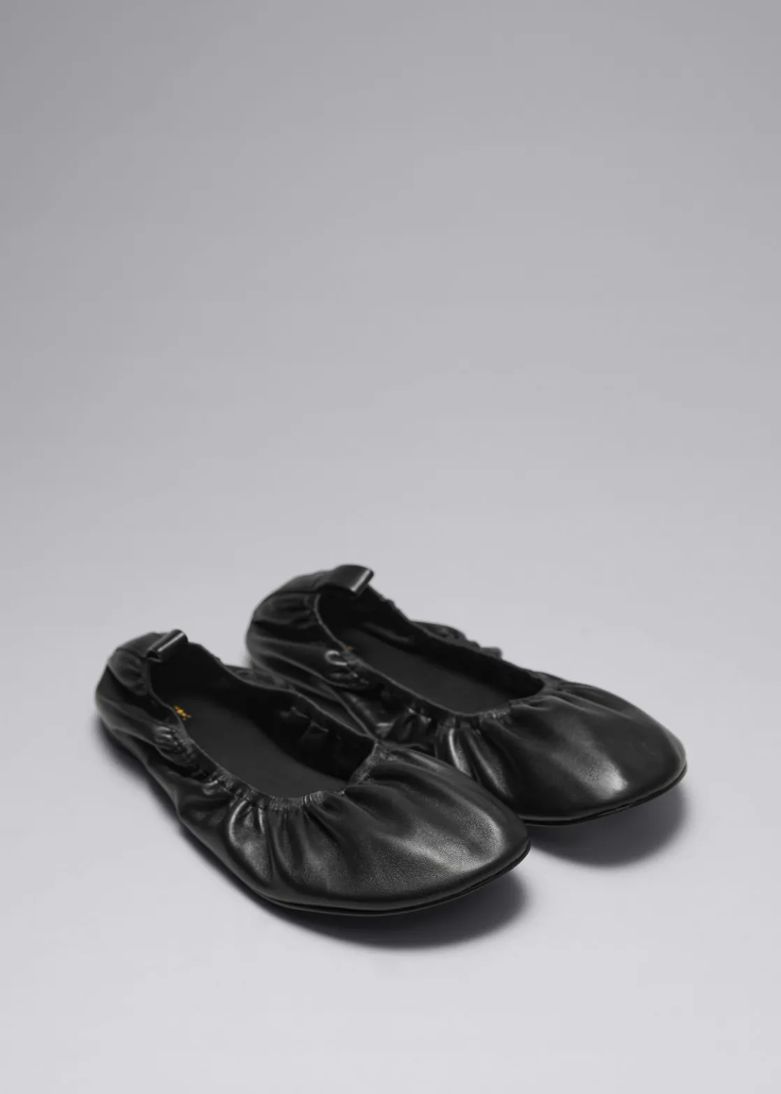 Ruched Leather Ballet Flats