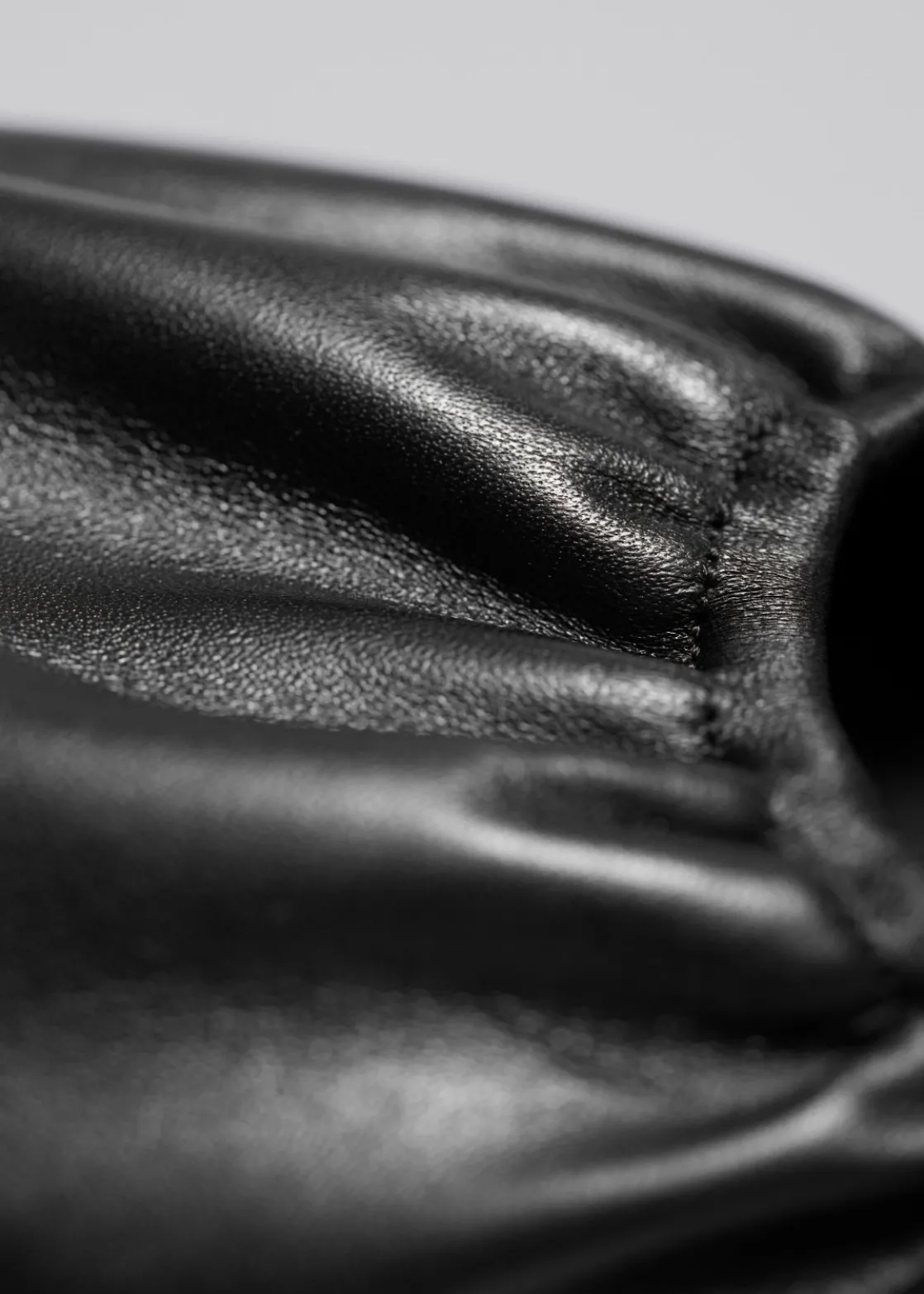 Ruched Leather Ballet Flats