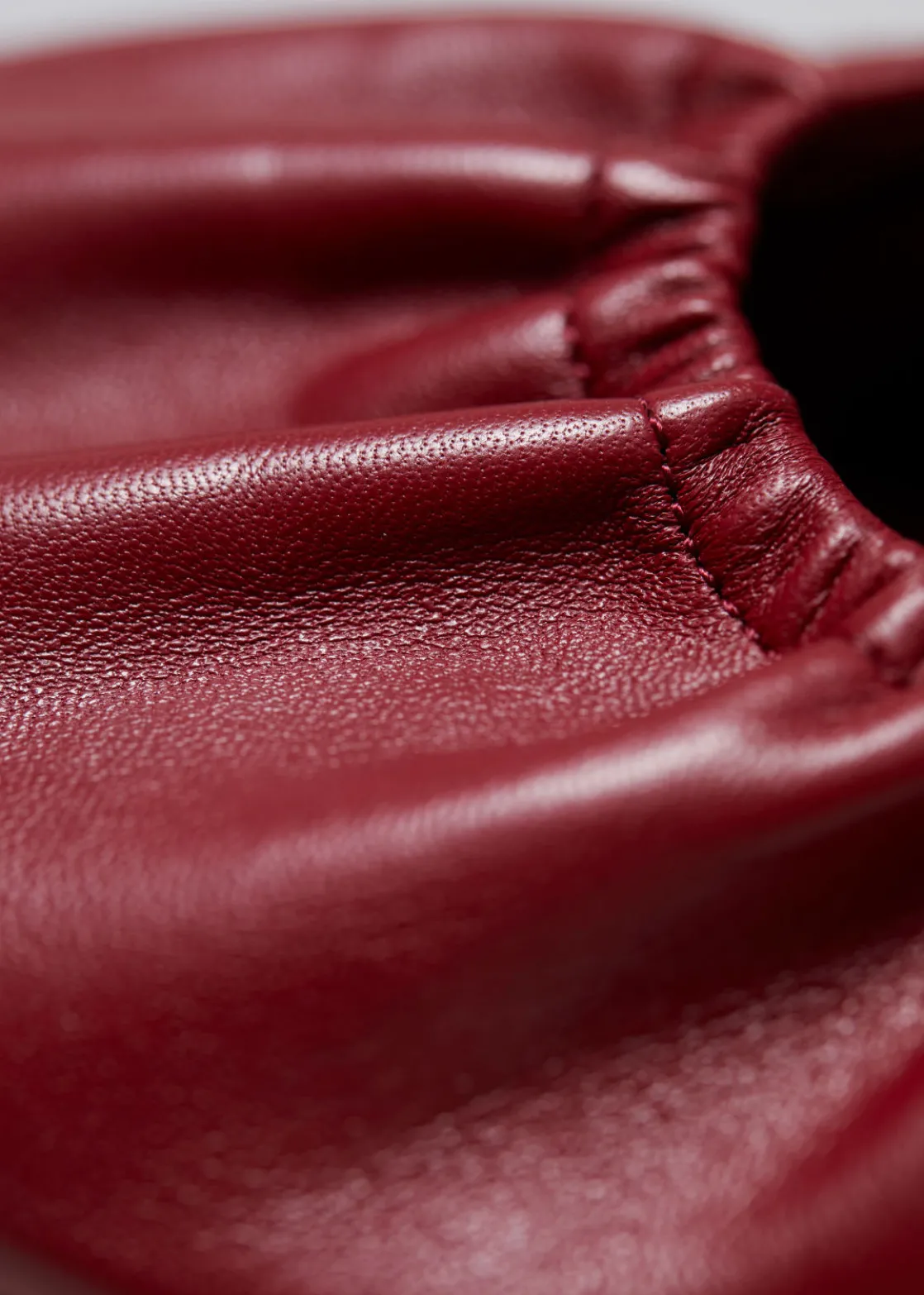 Ruched Leather Ballet Flats