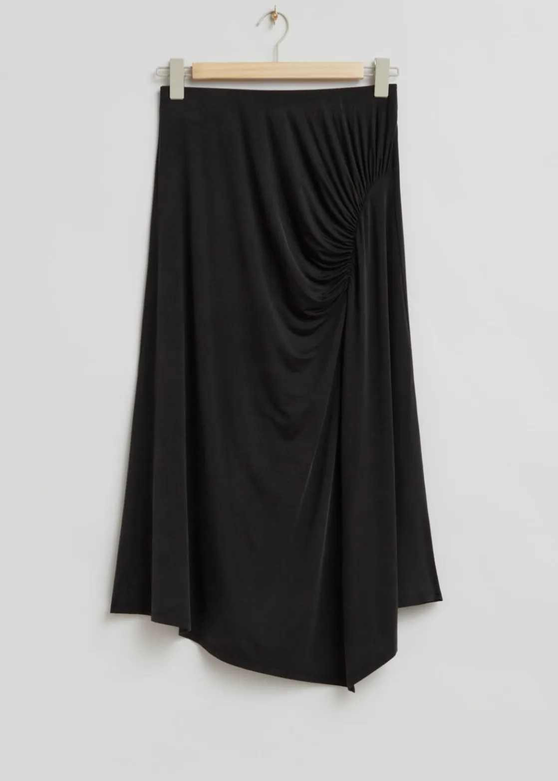 Draped Stretch-Jersey Midi Skirt