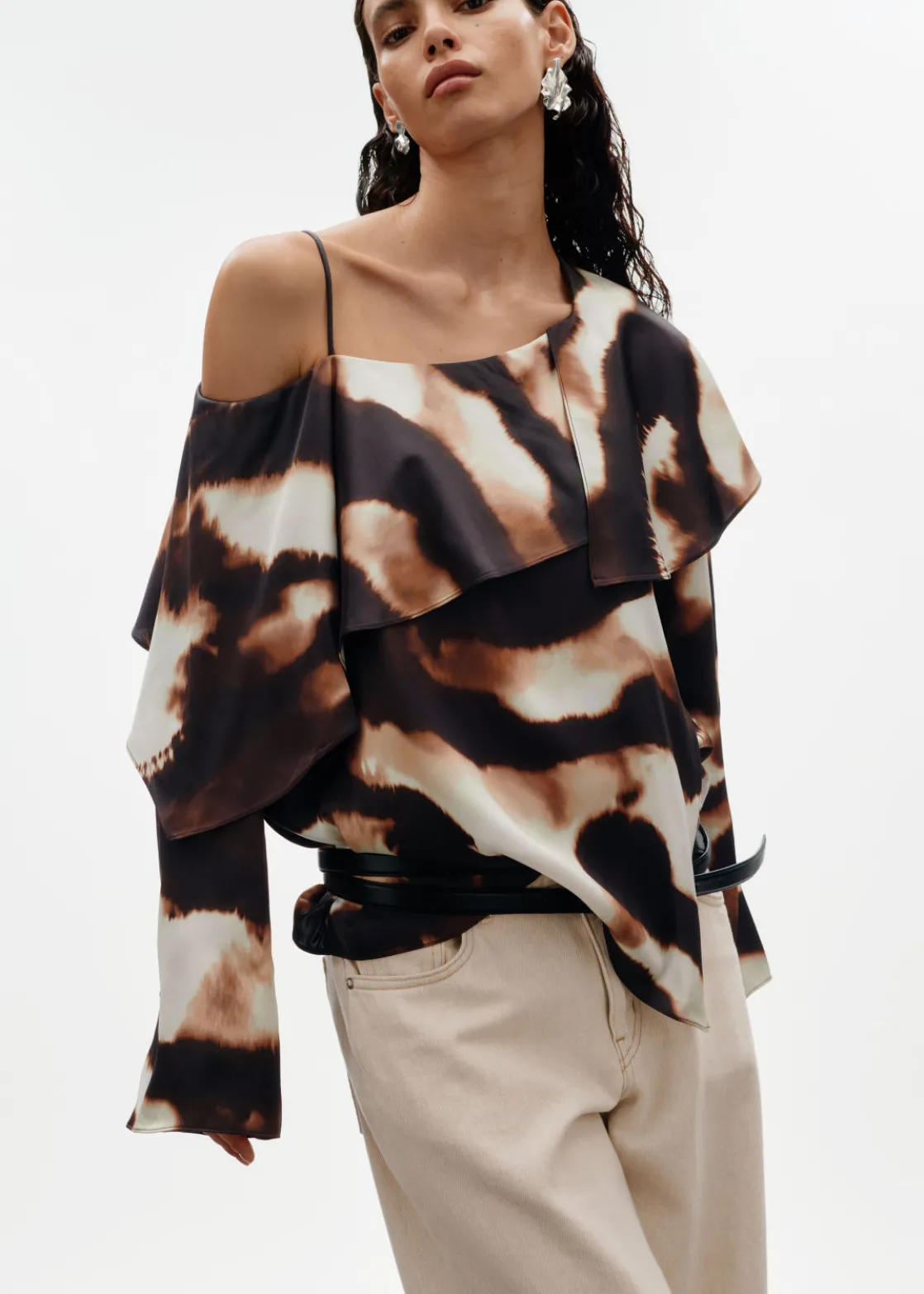 Asymmetric Satin Blouse