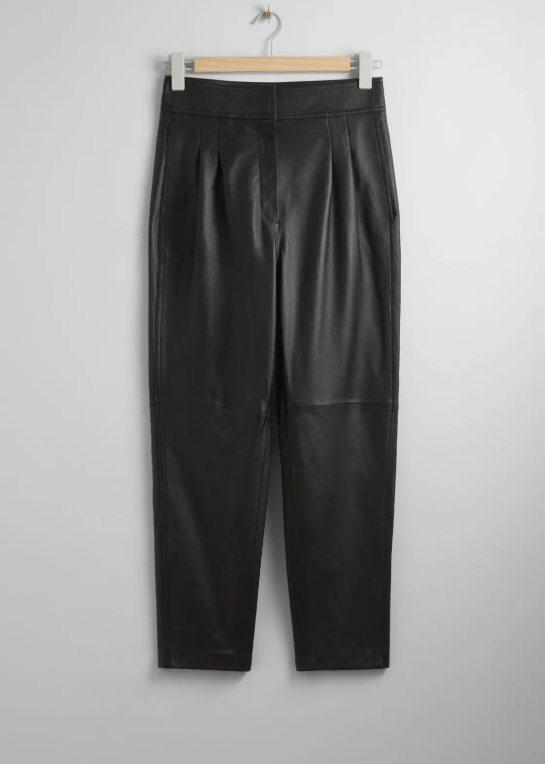 Tapered Leather Trousers