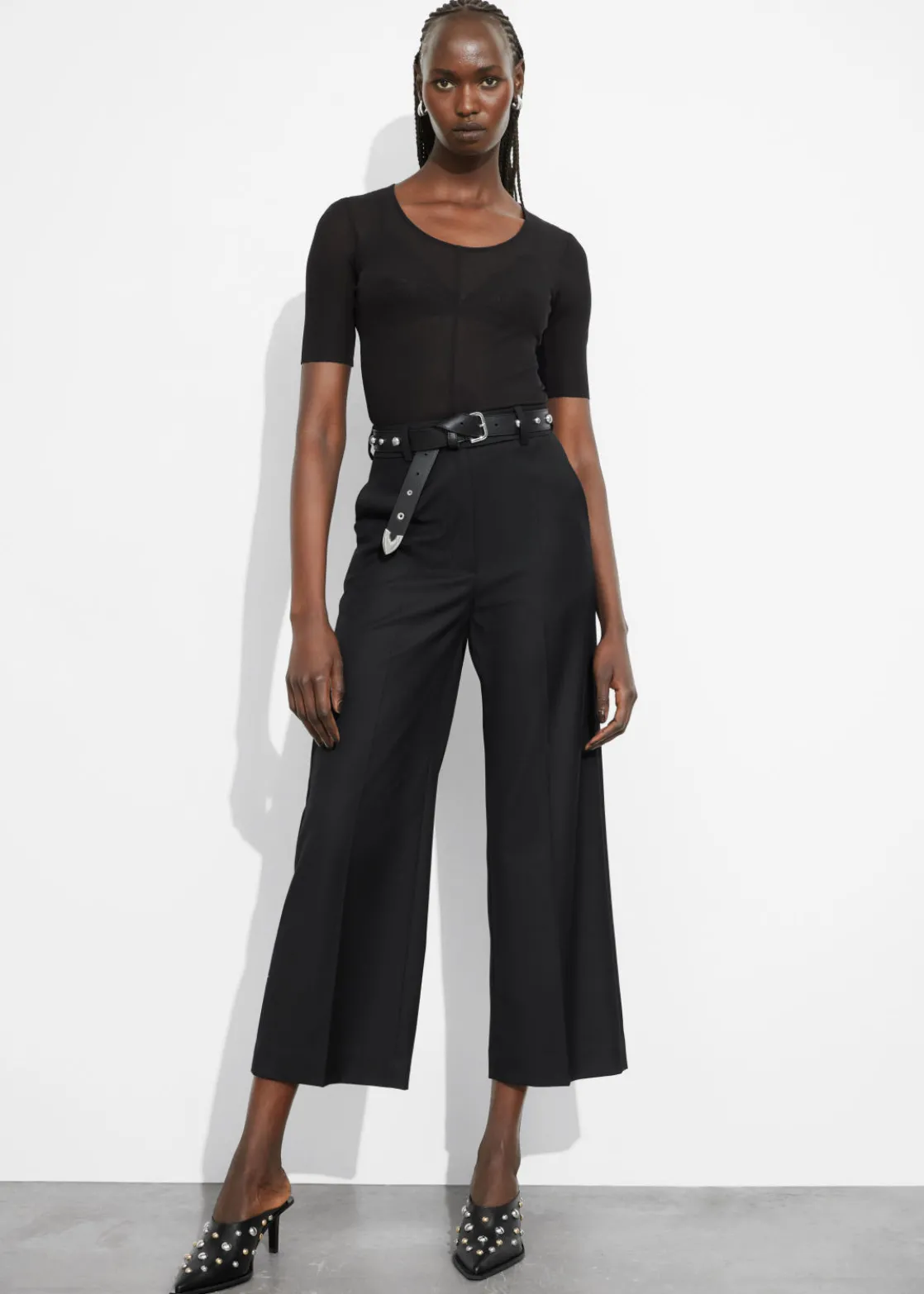 Cropped Tailored Trousers