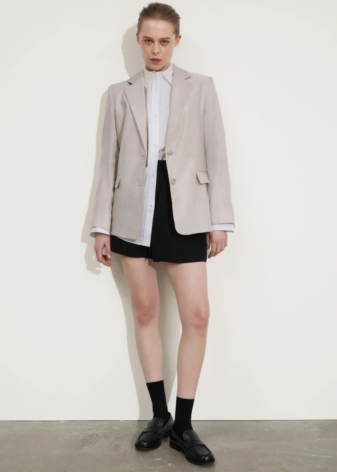 Relaxed Linen-Blend Blazer