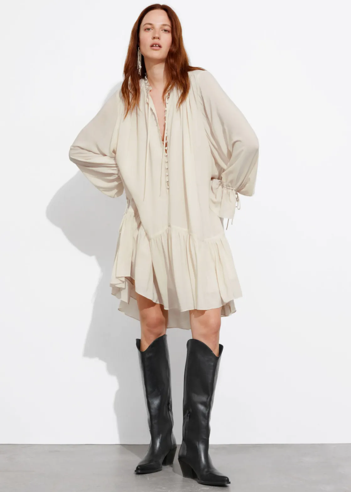 Sheer Oversized Midi Dress