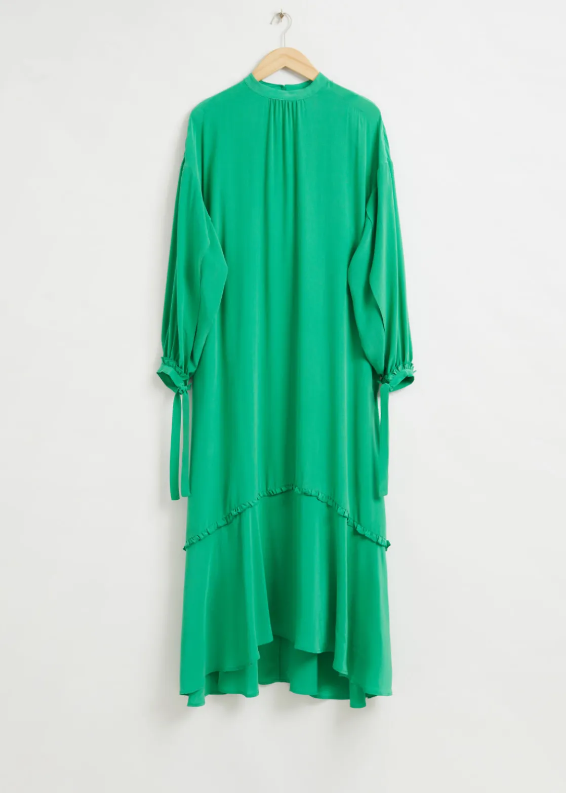 Fluid-Fit Wide Sleeve Silk Dress