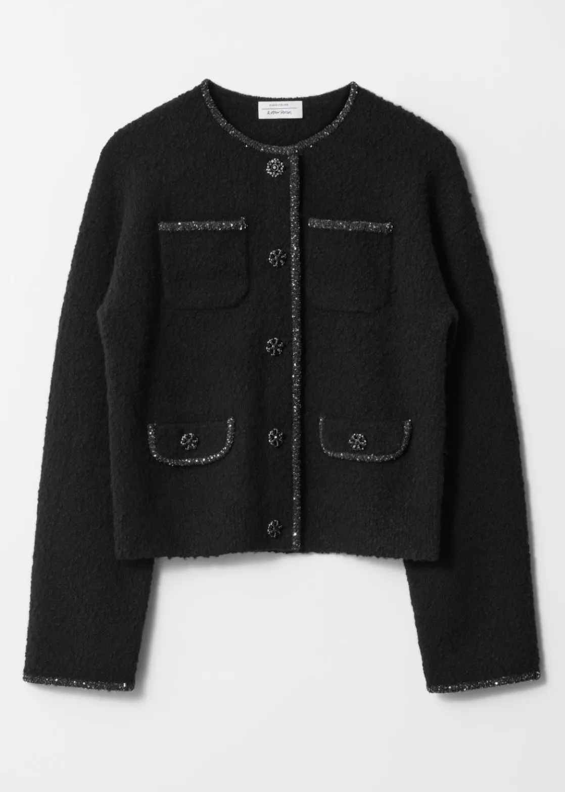 Sequin-Trimmed Cardigan